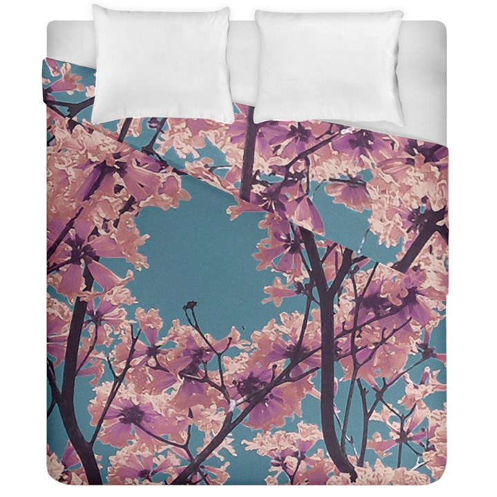 Colorful Floral Leaves Photo Duvet Cover Double Side (California King Size)