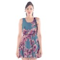 Colorful Floral Leaves Photo Scoop Neck Skater Dress View1