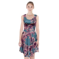 Colorful Floral Leaves Photo Racerback Midi Dress by dflcprintsclothing