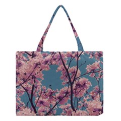 Colorful Floral Leaves Photo Medium Tote Bag