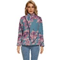 Colorful Floral Leaves Photo Women s Puffer Bubble Jacket Coat View1