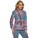 Colorful Floral Leaves Photo Women s Puffer Bubble Jacket Coat View3