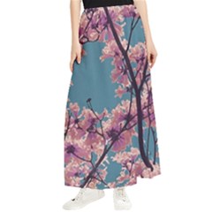 Colorful Floral Leaves Photo Maxi Chiffon Skirt by dflcprintsclothing