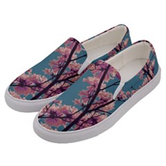 Colorful Floral Leaves Photo Men s Canvas Slip Ons