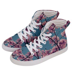 Colorful Floral Leaves Photo Men s Hi-top Skate Sneakers by dflcprintsclothing