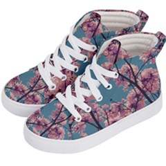 Colorful Floral Leaves Photo Kids  Hi-top Skate Sneakers by dflcprintsclothing