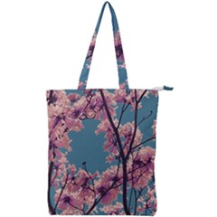 Colorful Floral Leaves Photo Double Zip Up Tote Bag by dflcprintsclothing