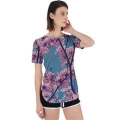 Colorful Floral Leaves Photo Perpetual Short Sleeve T-shirt by dflcprintsclothing