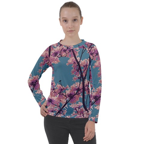 Colorful Floral Leaves Photo Women s Long Sleeve Raglan Tee by dflcprintsclothing