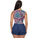 Colorful Floral Leaves Photo Women s Sleeveless Wrap Top View4