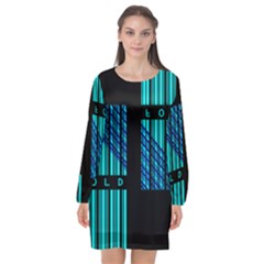 Folding For Science Long Sleeve Chiffon Shift Dress  by WetdryvacsLair