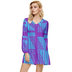 Fold At Home Folding Tiered Long Sleeve Mini Dress by WetdryvacsLair