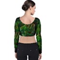 STP 0111 Cross And Cross Velvet Long Sleeve Crop Top View2