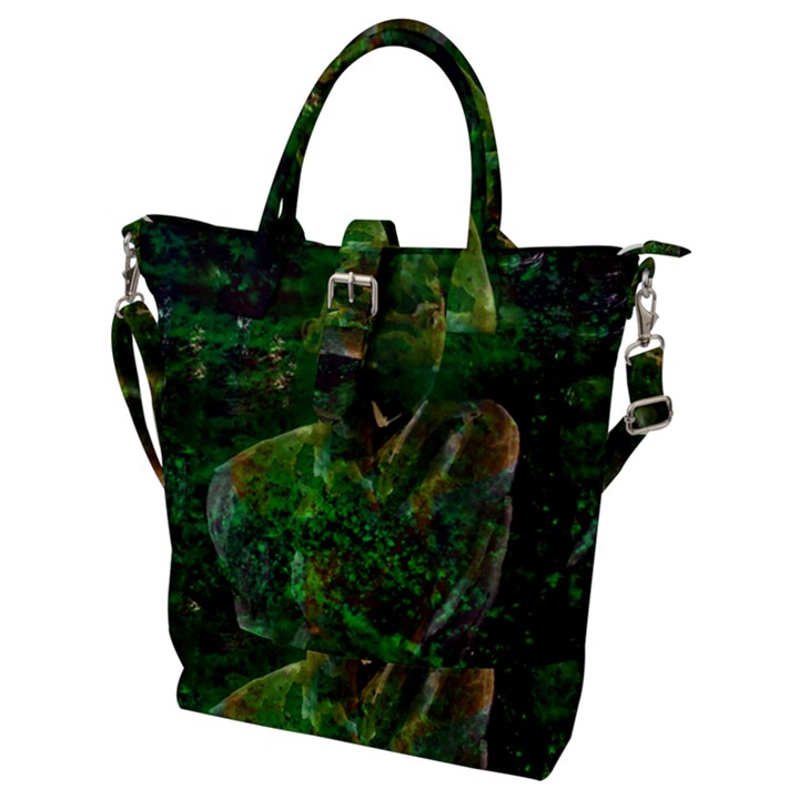 STP 0111 Cross And Cross Buckle Top Tote Bag