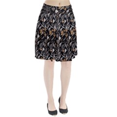   Plants And Hearts In Boho Style No  2 Pleated Skirt by HWDesign