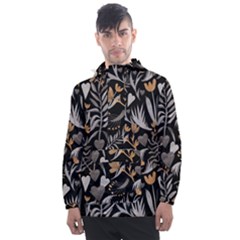   Plants And Hearts In Boho Style No  2 Men s Front Pocket Pullover Windbreaker by HWDesign