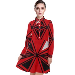 Abstract Pattern Geometric Backgrounds   Long Sleeve Chiffon Shirt Dress by Eskimos