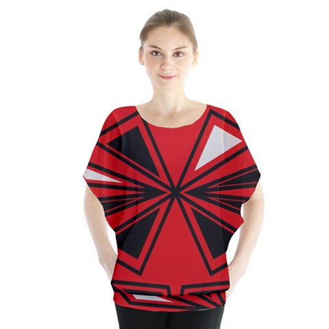 Abstract Pattern Geometric Backgrounds   Batwing Chiffon Blouse by Eskimos