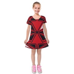 Abstract Pattern Geometric Backgrounds   Kids  Short Sleeve Velvet Dress by Eskimos