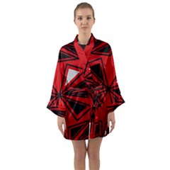 Abstract Pattern Geometric Backgrounds   Long Sleeve Satin Kimono by Eskimos