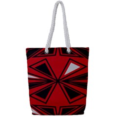 Abstract Pattern Geometric Backgrounds   Full Print Rope Handle Tote (small) by Eskimos