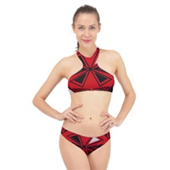 Abstract Pattern Geometric Backgrounds   High Neck Bikini Set by Eskimos