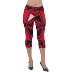 Abstract Pattern Geometric Backgrounds   Lightweight Velour Capri Leggings  by Eskimos