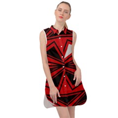 Abstract Pattern Geometric Backgrounds   Sleeveless Shirt Dress by Eskimos