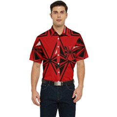 Abstract Pattern Geometric Backgrounds   Men s Short Sleeve Pocket Shirt  by Eskimos