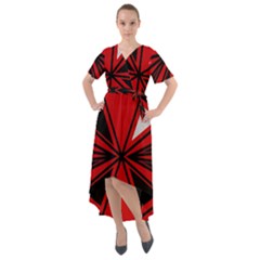 Abstract Pattern Geometric Backgrounds   Front Wrap High Low Dress by Eskimos