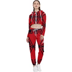 Abstract Pattern Geometric Backgrounds   Cropped Zip Up Lounge Set by Eskimos