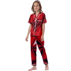 Abstract Pattern Geometric Backgrounds   Kids  Satin Short Sleeve Pajamas Set