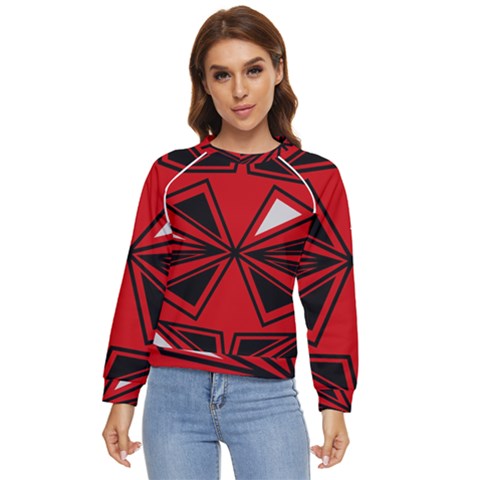 Abstract Pattern Geometric Backgrounds   Women s Long Sleeve Raglan Tee by Eskimos