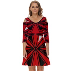 Abstract Pattern Geometric Backgrounds   Shoulder Cut Out Zip Up Dress by Eskimos