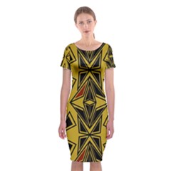 Abstract Pattern Geometric Backgrounds   Classic Short Sleeve Midi Dress by Eskimos