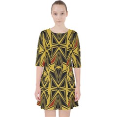 Abstract Pattern Geometric Backgrounds   Quarter Sleeve Pocket Dress by Eskimos