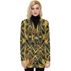 Abstract Pattern Geometric Backgrounds   Button Up Hooded Coat  by Eskimos