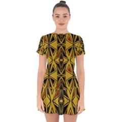 Abstract Pattern Geometric Backgrounds   Drop Hem Mini Chiffon Dress by Eskimos