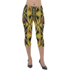 Abstract Pattern Geometric Backgrounds   Lightweight Velour Capri Leggings  by Eskimos