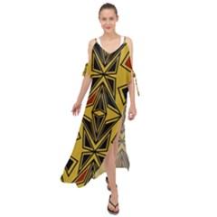 Abstract Pattern Geometric Backgrounds   Maxi Chiffon Cover Up Dress by Eskimos