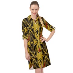 Abstract Pattern Geometric Backgrounds   Long Sleeve Mini Shirt Dress by Eskimos