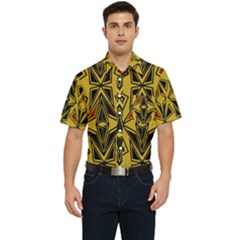 Abstract Pattern Geometric Backgrounds   Men s Short Sleeve Pocket Shirt  by Eskimos