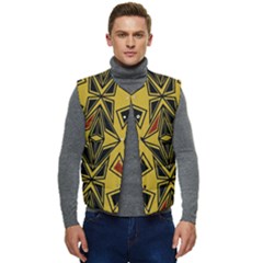 Abstract Pattern Geometric Backgrounds   Men s Short Button Up Puffer Vest	 by Eskimos