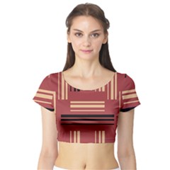 Abstract Pattern Geometric Backgrounds   Short Sleeve Crop Top by Eskimos