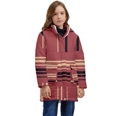 Abstract Pattern Geometric Backgrounds   Kid s Hooded Longline Puffer Jacket by Eskimos