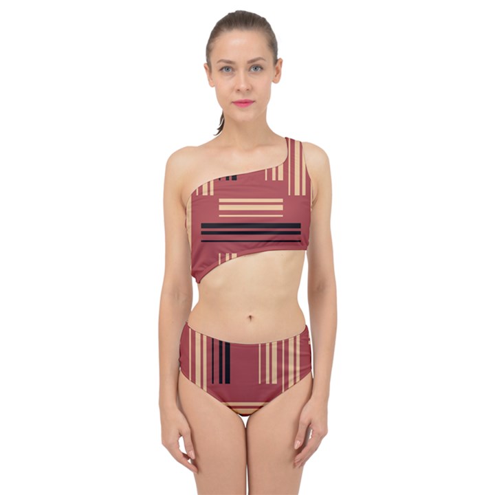 Abstract pattern geometric backgrounds   Spliced Up Two Piece Swimsuit