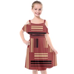 Abstract Pattern Geometric Backgrounds   Kids  Cut Out Shoulders Chiffon Dress by Eskimos