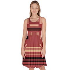 Abstract Pattern Geometric Backgrounds   Knee Length Skater Dress With Pockets by Eskimos