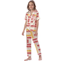 Abstract Pattern Geometric Backgrounds   Kids  Satin Short Sleeve Pajamas Set