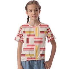 Abstract Pattern Geometric Backgrounds   Kids  Cuff Sleeve Scrunch Bottom Tee